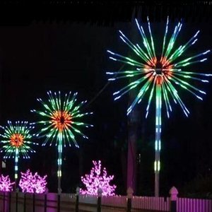 led数码烟花灯爆闪发光树灯七彩礼花灯夜景亮化灯户外防水装饰灯