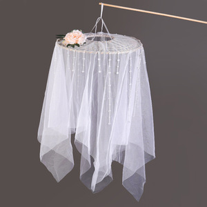 挽秀古风汉服斗笠头纱cos古装长款帷幕幕帘飘逸白色防晒舞蹈道具