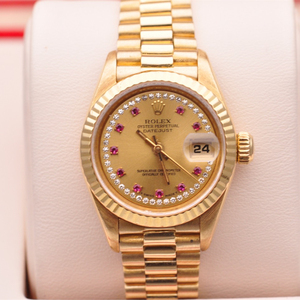 【劳力士rolex】日志型系列稀有原镶钻自动机械女表69178