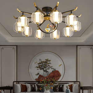 简约现代新中式客厅吊灯轻奢新款大气长餐厅卧室包厢中国风灯灯具