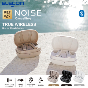 ELECOM无线蓝牙耳机立体声通话入耳式降噪太空舱适用运动游戏耳麦