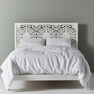 高端定制泰式欧式雕花白色实木床女孩高背公主床1.5米1.8复古