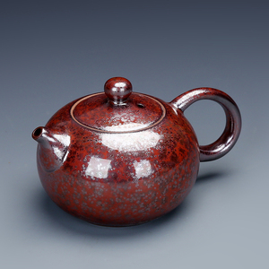 陈为椿制窑变天目釉陶瓷工夫茶具茶壶油滴火龙天目西施壶泡茶壶