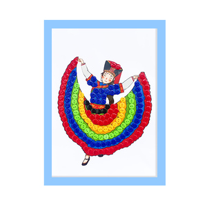 儿童手工diy制作少数民族服饰团结美工区材料幼儿园小学生纽扣画