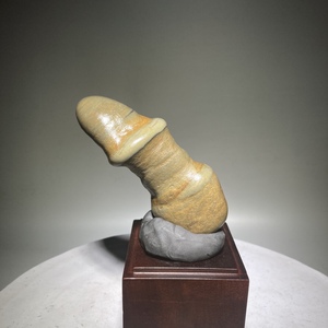 大湾石人物石画面石彩陶石天然奇石原石石头摆件观赏石高端客厅