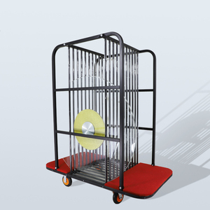 左舟10格玻璃转盘存放车餐厅收集运送酒店手推车1.2/1.5加高1.6米