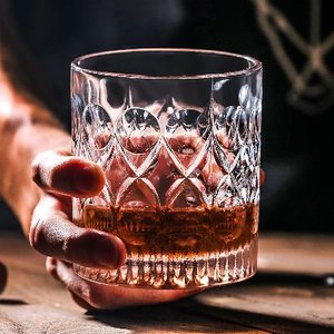 无铅古忌杯 酒杯杯酒杯冰球杯水洋酒杯古典鸡尾士复古刻花典杯威
