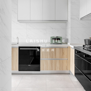 来叔北欧极简雪花白柔光大理石瓷砖白色少纹卫生间厨房墙砖地砖