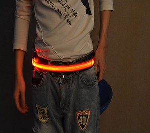 LED发光腰带 骑行登山安全警示灯 背包信号灯 闪光跑步带 USB充电