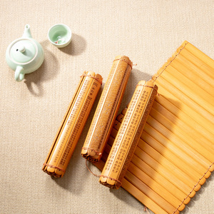 复古线装竹简书卷摆件刻字仿古三字经弟子规论语竹卷儿童表演道具