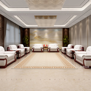 会议沙发简约现代政府学校接待室会客区布艺贵宾沙发单人位组合