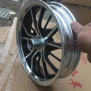 电动车电摩10寸前轮钢圈卓玛碟刹铝合金轮毂改装祖玛120/130/90