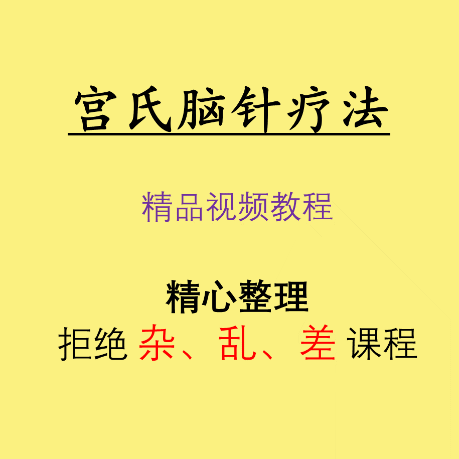 宫氏脑针手法视频教程中医针灸教学全套讲义施传成哥全集课程教学