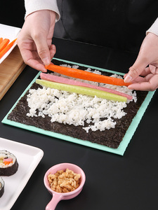 家用硅胶双面寿司帘日料做紫菜包饭团工具仿竹海苔糯米卷寿司卷帘