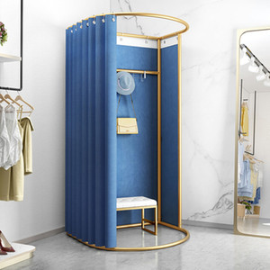 服装店展示架移动试衣间简易组装落地轨道折叠活动促销更衣室门帘