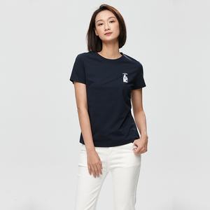 诺诗兰短袖女士春夏新款户外透气棉质感柔软弹力休闲圆领运动t恤