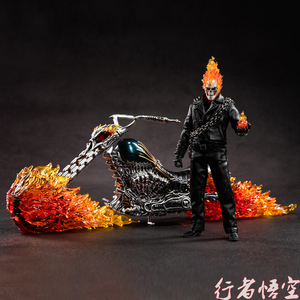 1/12恶灵pwtoys幽灵骑士灵魂战车摩托车6寸可动人偶手办模型兵人
