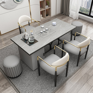 岩板茶桌椅组合现代简约轻奢功夫泡茶台一体办公家用阳台茶几套装