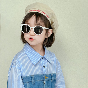 韩国宝宝贝雷帽夏季速干时髦英文刺绣男女童海军复古画家帽时装帽