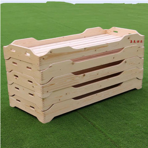 幼儿园午睡原木床推拉床护栏抽屉式多层儿童专用床宝宝家用现代床