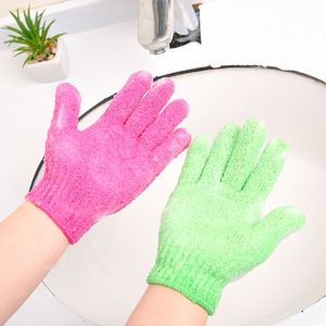 创意家用五指沐浴手套搓澡巾去角质洗澡手套搓泥擦背磨砂强力手套