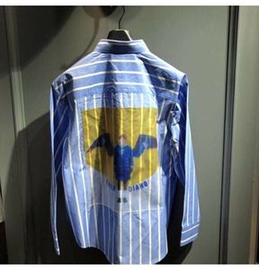 trendiano新款2019欧时力男装春人物长袖衬衫条纹衬衣 3zc1011210