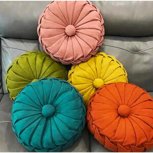 自己缝抱枕diy材料包手工编织元宝枕布料沙发靠垫圆形南瓜枕头y