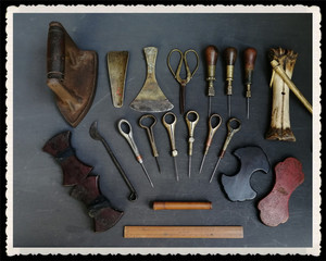 民国老拨楞锤老裁缝尺铜锥子女红手工老工具怀旧家居影视老物件