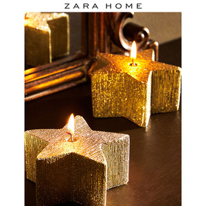 zara home 家用卧室金色可爱星星状蜡烛艺术摆件礼品 47354065303