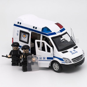 儿童警车玩具合金回力小汽车男孩110警察车玩具公安车模型仿真大