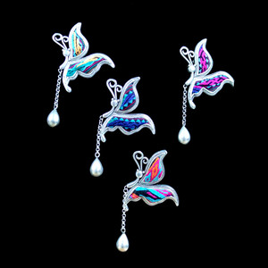 广西壮族壮锦苗银饰品胸针吊坠两用