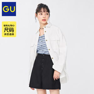 gu极优女装牛仔宽松衬衫(水洗产品)2022春款新品减龄长袖340826