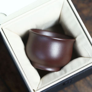 原矿石红主人杯陈富艳纯手工大号宜兴紫砂品茗杯单个功夫茶压手杯