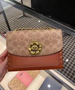 国内现货 coach蔻驰专柜 山茶花parker18铆钉款 单肩手提斜跨包