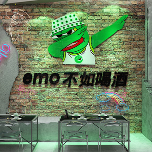 创意酒吧墙面装饰品场景布置酒馆啤酒屋饭店背景墙贴画烧烤店贴纸