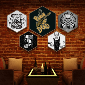 工业风清吧挂画朋克摇滚黑白餐吧背景墙壁画ktv酒吧墙面装饰画