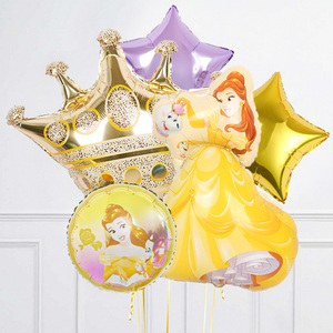 5个气球套装五角星圆球异形贝尔美人鱼艾莎公主儿童生日派对气球