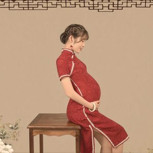 影楼新款孕妇装民国风复古改良旗袍 孕妈大肚照艺术照摄影写真服