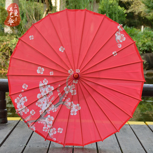 红色油纸伞古风伞中式婚礼喜庆新娘女舞蹈伞演出伞古典