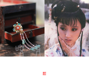 87红楼梦林黛玉陈晓旭同款仿点翠发簪钗汉服古装头发饰品哎呀小乐