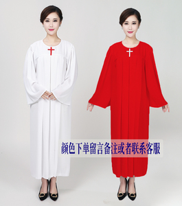 基督耶稣教服装 唱诗班圣衣 圣餐服 指挥服 受洗服白色教会诗班服
