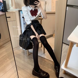 Cutelamb 绝对领域 日系jk天鹅绒高弹力经典制服大腿袜过膝袜