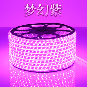紫色led灯带紫光粉色灯带家用220v装饰浪漫创意超亮户外防水长条