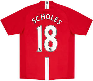 2008-2007-09曼联scholes主场18号短袖球衣 印号 ne 代购无吊牌