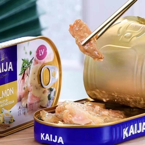 俄罗斯原装进口拉脱维亚KAIJA牌油浸沙丁鱼罐头芥末三文鱼罐头