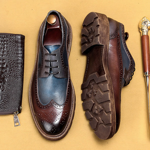 巴洛克雕花男鞋休闲防臭英伦风复古小众真牛皮夏季透气正装皮鞋男