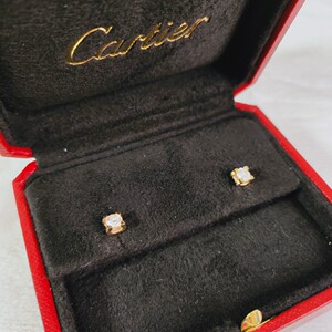 二手闲置品全套cartier卡地亚牛头玫瑰金钻石耳钉