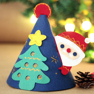 不织布手工diy材料包圣诞节帽子布艺幼儿园儿童制作免裁剪半成品