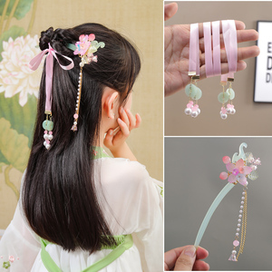 儿童汉服头饰簪子女童盘头发发簪古风中国风步摇古装流苏发钗发饰