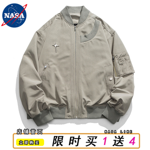 NASA联名飞行员夹克棒球服MA1阿尔法春秋美式高街vintage外套男潮